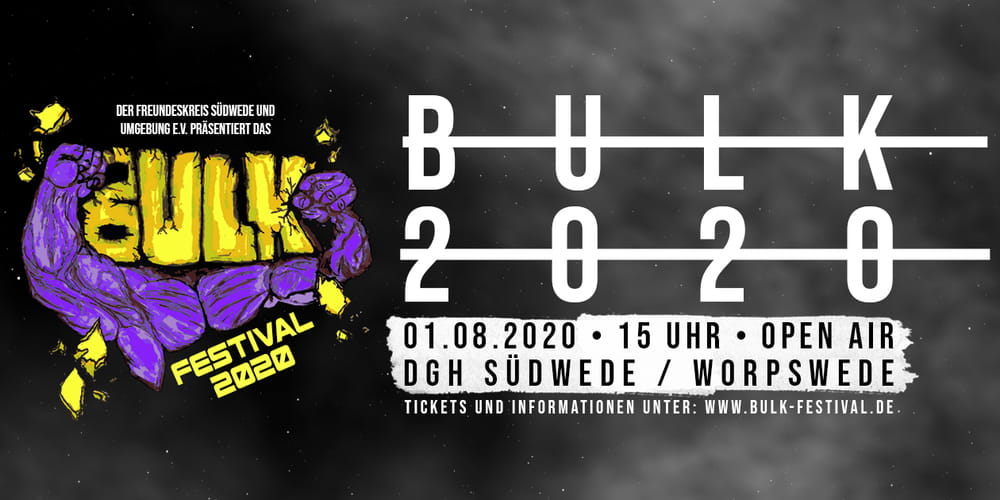 Tickets BULK-Festival 2020, Das Rock- und Metalfestival in Südwede in Worpswede